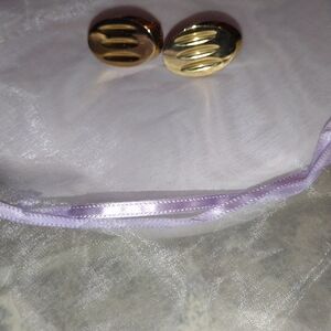 VINTAGE Gold Oval Cuff Links